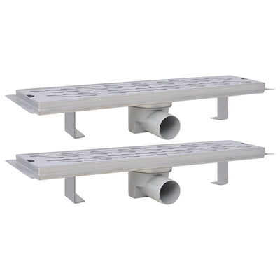 Drenaje de ducha Vidaxl 2 PC Rectangular Wavy 530x140 mm de acero inoxidable