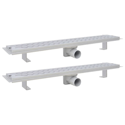 Vidaxl Drense de ducha 2 PC Rectangular Golf 730x140 mm de acero inoxidable