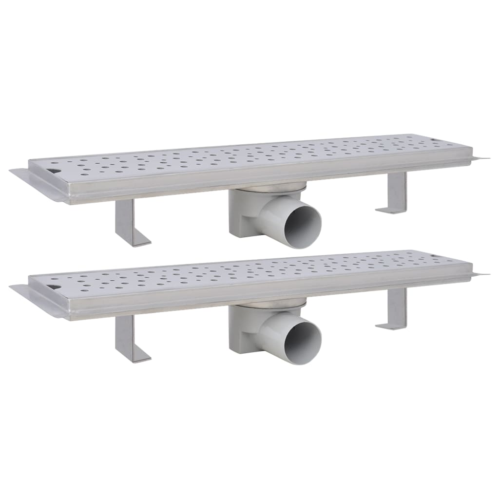 Vidaxl Drense de ducha 2 PC Burbuja rectangular 530x140 mm de acero inoxidable