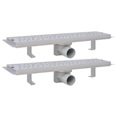 Vidaxl Drense de ducha 2 PC Burbuja rectangular 530x140 mm de acero inoxidable