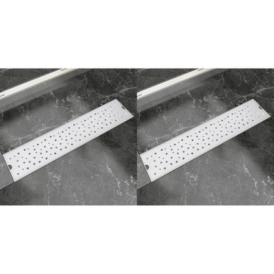 Vidaxl Drense de ducha 2 PC Burbuja rectangular 530x140 mm de acero inoxidable