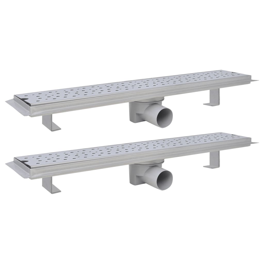 Vidaxl Drense de ducha 2 PC Burbuja rectangular 630x140 mm de acero inoxidable