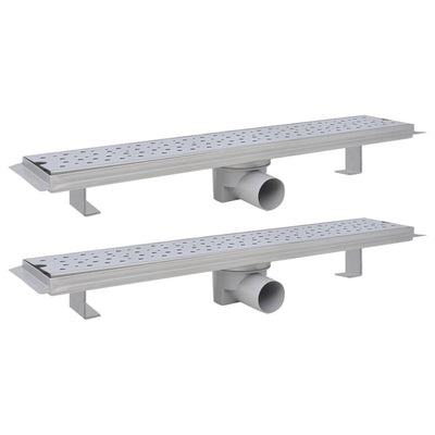 Vidaxl Drense de ducha 2 PC Burbuja rectangular 630x140 mm de acero inoxidable