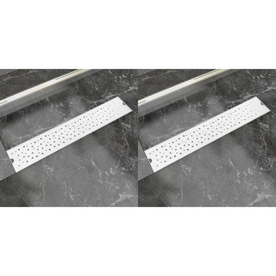 Vidaxl Drense de ducha 2 PC Burbuja rectangular 630x140 mm de acero inoxidable