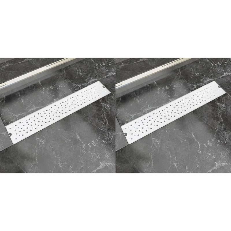 Vidaxl Drense de ducha 2 PC Burbuja rectangular 630x140 mm de acero inoxidable