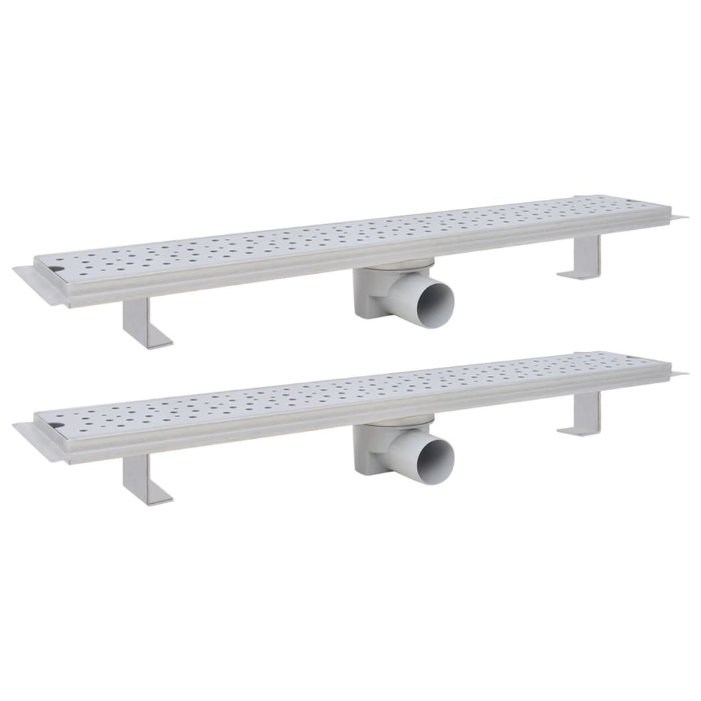 Vidaxl Drense de ducha 2 PC Burbuja rectangular 730x140 mm de acero inoxidable