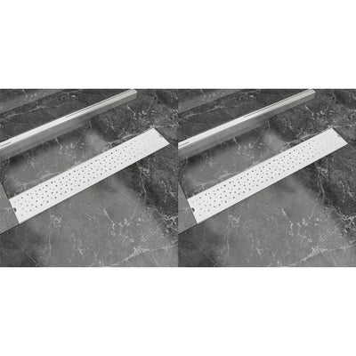 Vidaxl Drense de ducha 2 PC Burbuja rectangular 730x140 mm de acero inoxidable