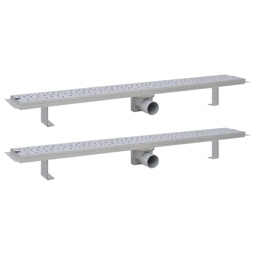 Vidaxl Drenaje de ducha 2 st rectangular Bubble 930x140 mm de acero inoxidable