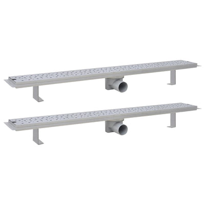 Vidaxl Drenaje de ducha 2 st rectangular Bubble 930x140 mm de acero inoxidable