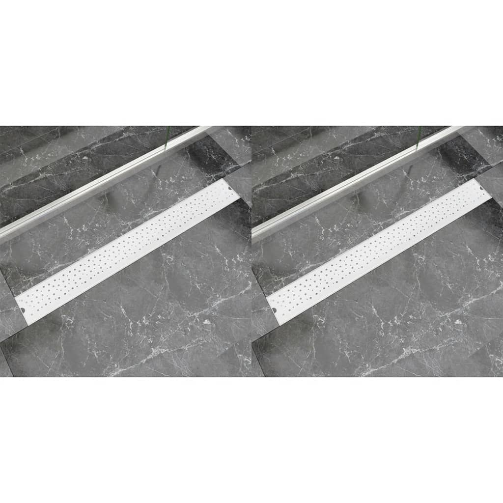 Vidaxl Drenaje de ducha 2 st rectangular Bubble 930x140 mm de acero inoxidable