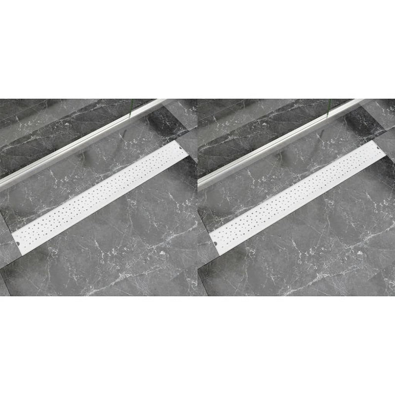 Vidaxl Drenaje de ducha 2 st rectangular Bubble 930x140 mm de acero inoxidable