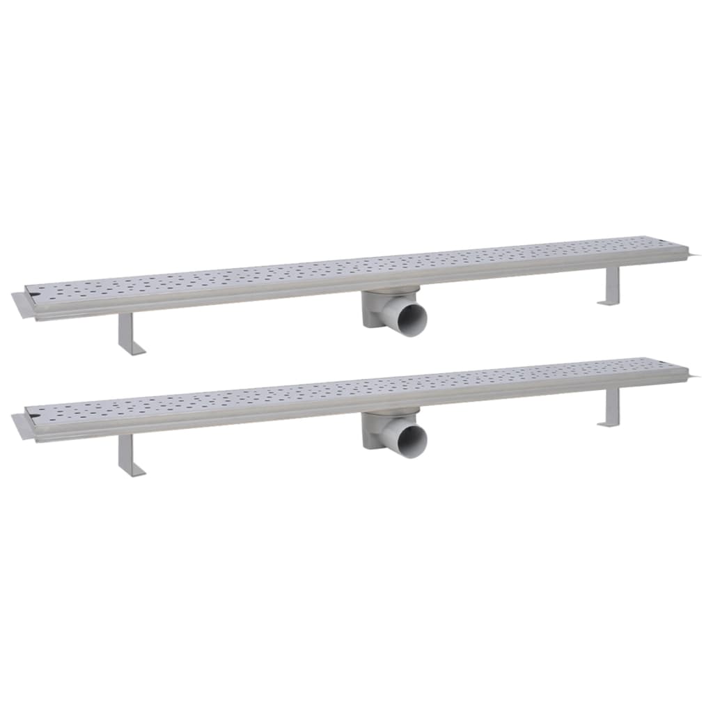 Vidaxl Drense de ducha 2 PC Burbuja rectangular 1030x140 mm de acero inoxidable