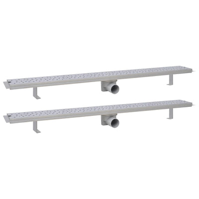 Vidaxl Drense de ducha 2 PC Burbuja rectangular 1030x140 mm de acero inoxidable