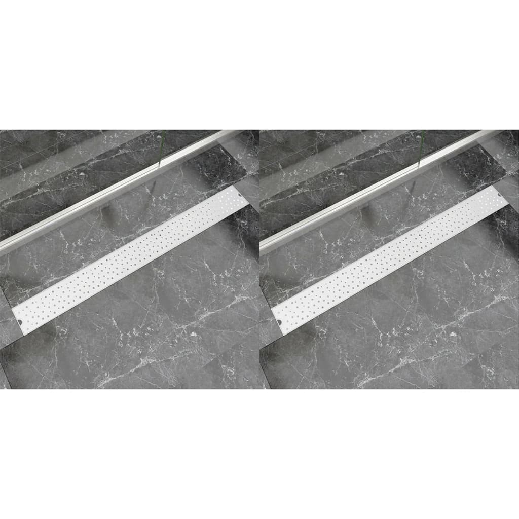Vidaxl Drense de ducha 2 PC Burbuja rectangular 1030x140 mm de acero inoxidable