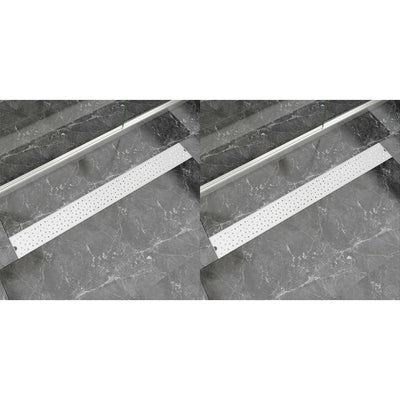 Vidaxl Drense de ducha 2 PC Burbuja rectangular 1030x140 mm de acero inoxidable