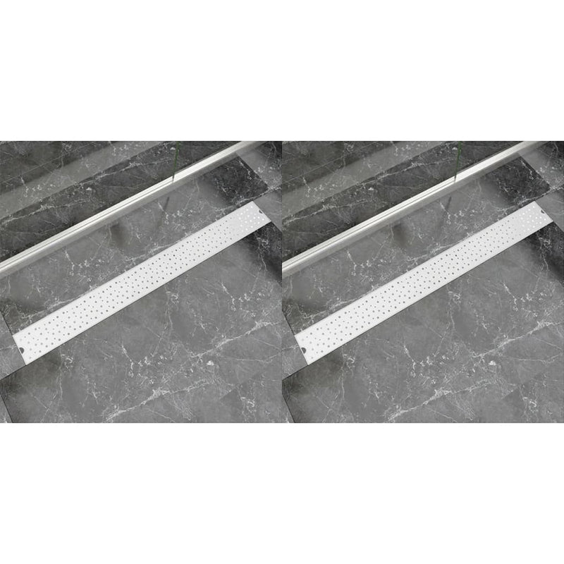 Vidaxl Drense de ducha 2 PC Burbuja rectangular 1030x140 mm de acero inoxidable