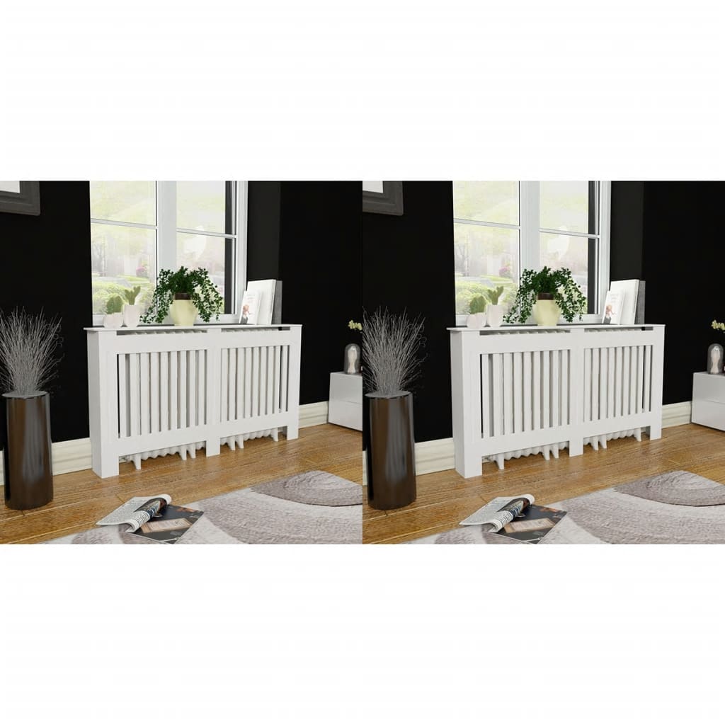 Vidaxl radiatorombouw 2 st 152 cm mdf wit