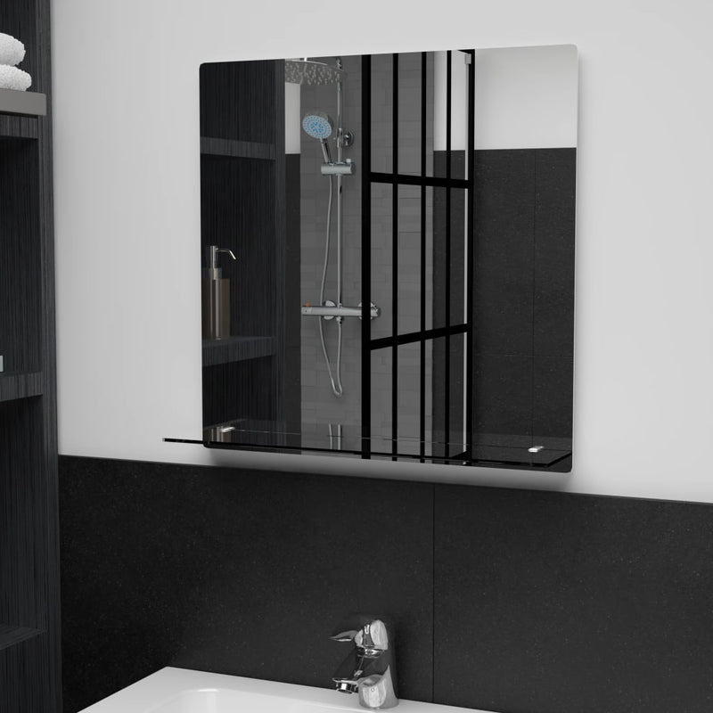 Specchio da parete Vidaxl con scaffale 50x50 cm in vetro indurito