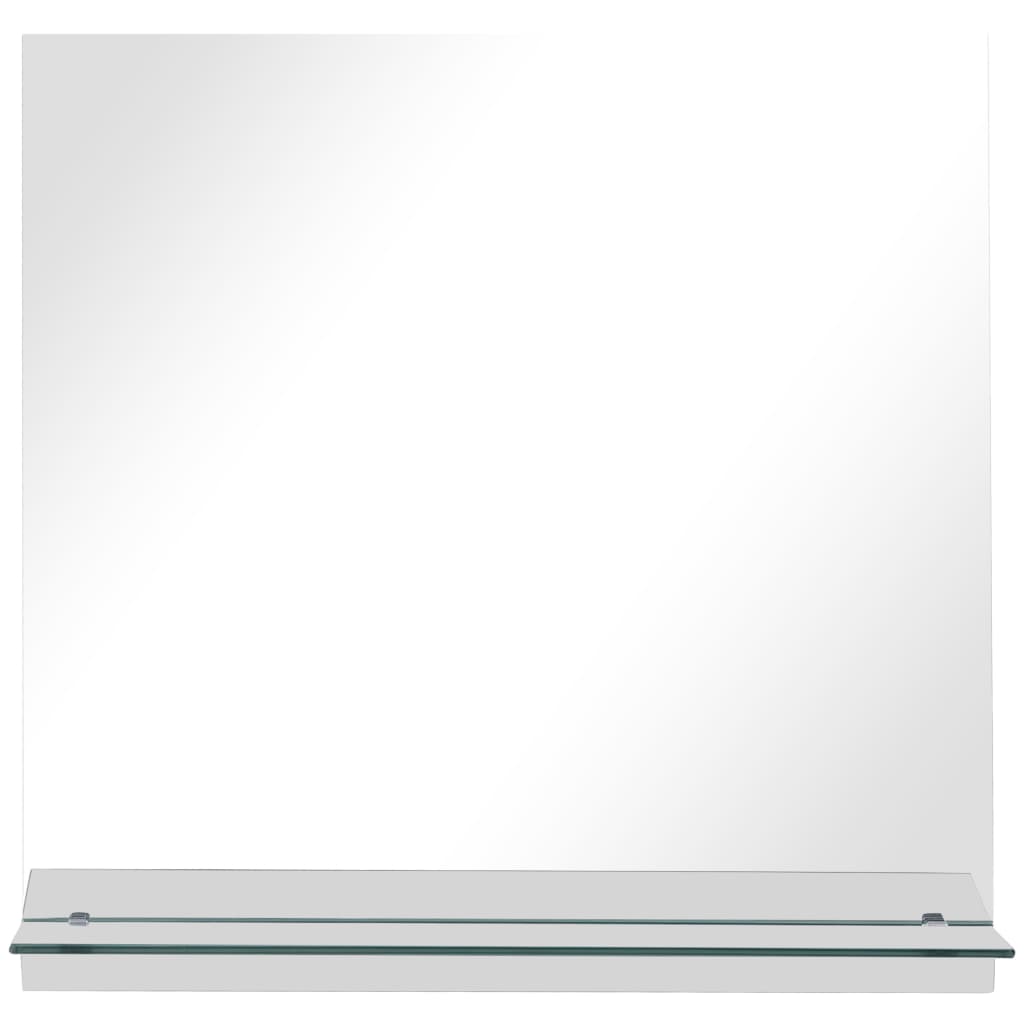 Vidaxl wandspiegel met schap 60x60 cm gehard glas