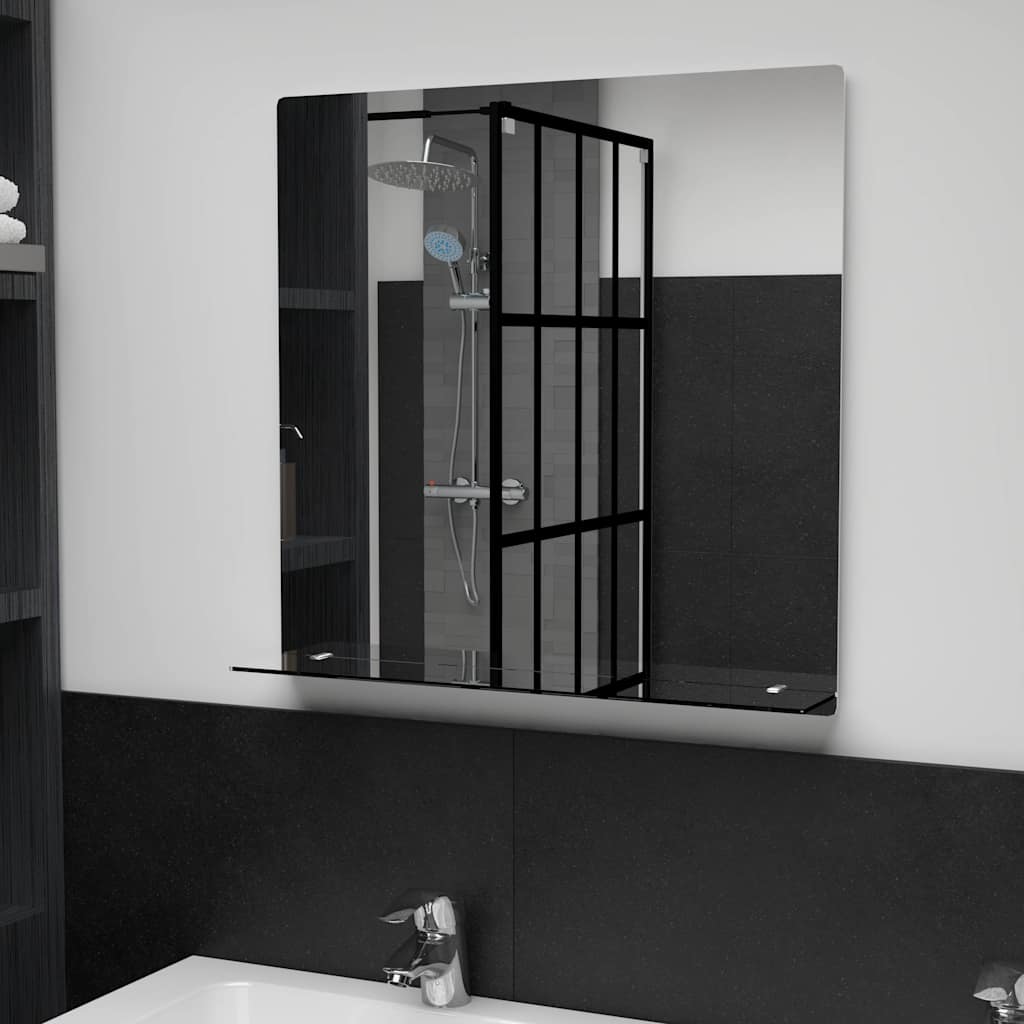 Specchio da parete Vidaxl con scaffale 60x60 cm in vetro indurito