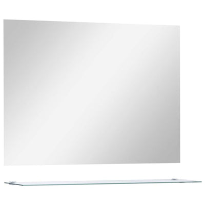 Espejo de pared Vidaxl con vidrio endurecido con estante 80x60 cm