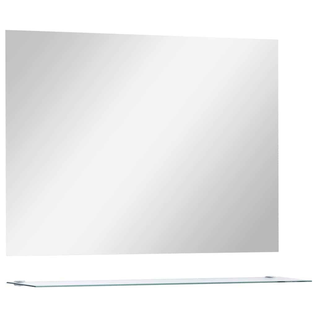 Espejo de pared Vidaxl con vidrio endurecido con estante 80x60 cm