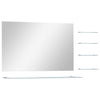 Espejo de pared Vidaxl con 5 estantes 100x60 cm de color plateado
