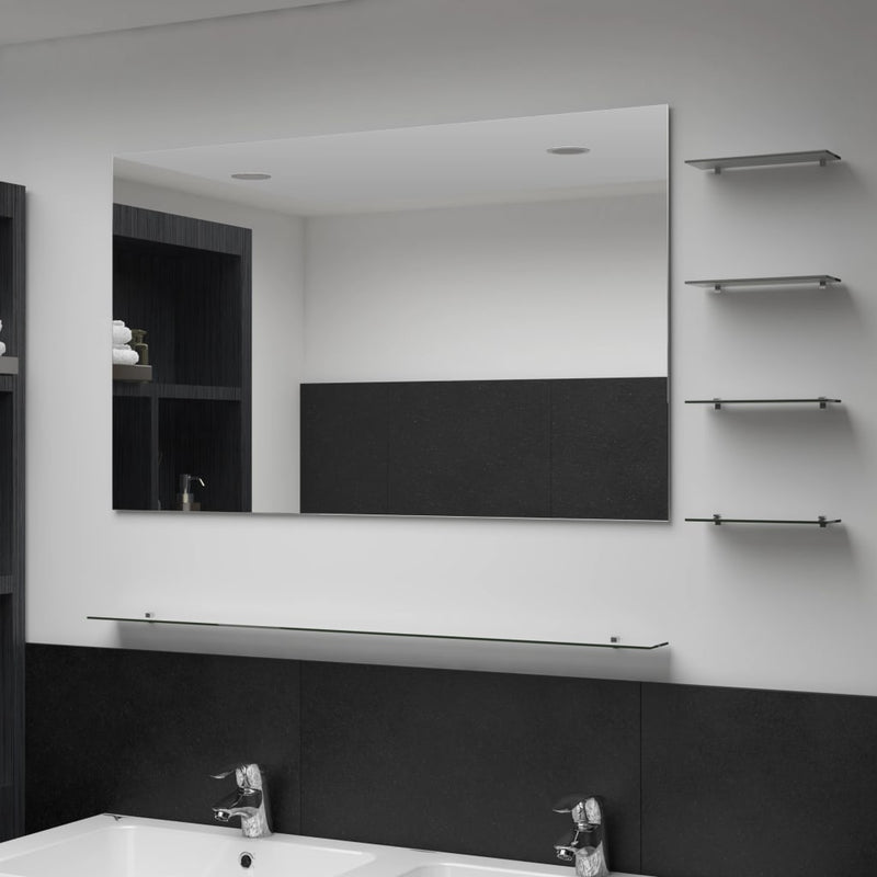Specchio da parete Vidaxl con 5 ripiani da 100x60 cm di colore argento