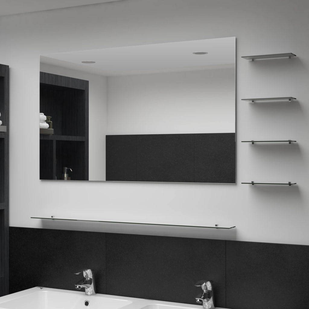 Specchio da parete Vidaxl con 5 ripiani da 100x60 cm di colore argento