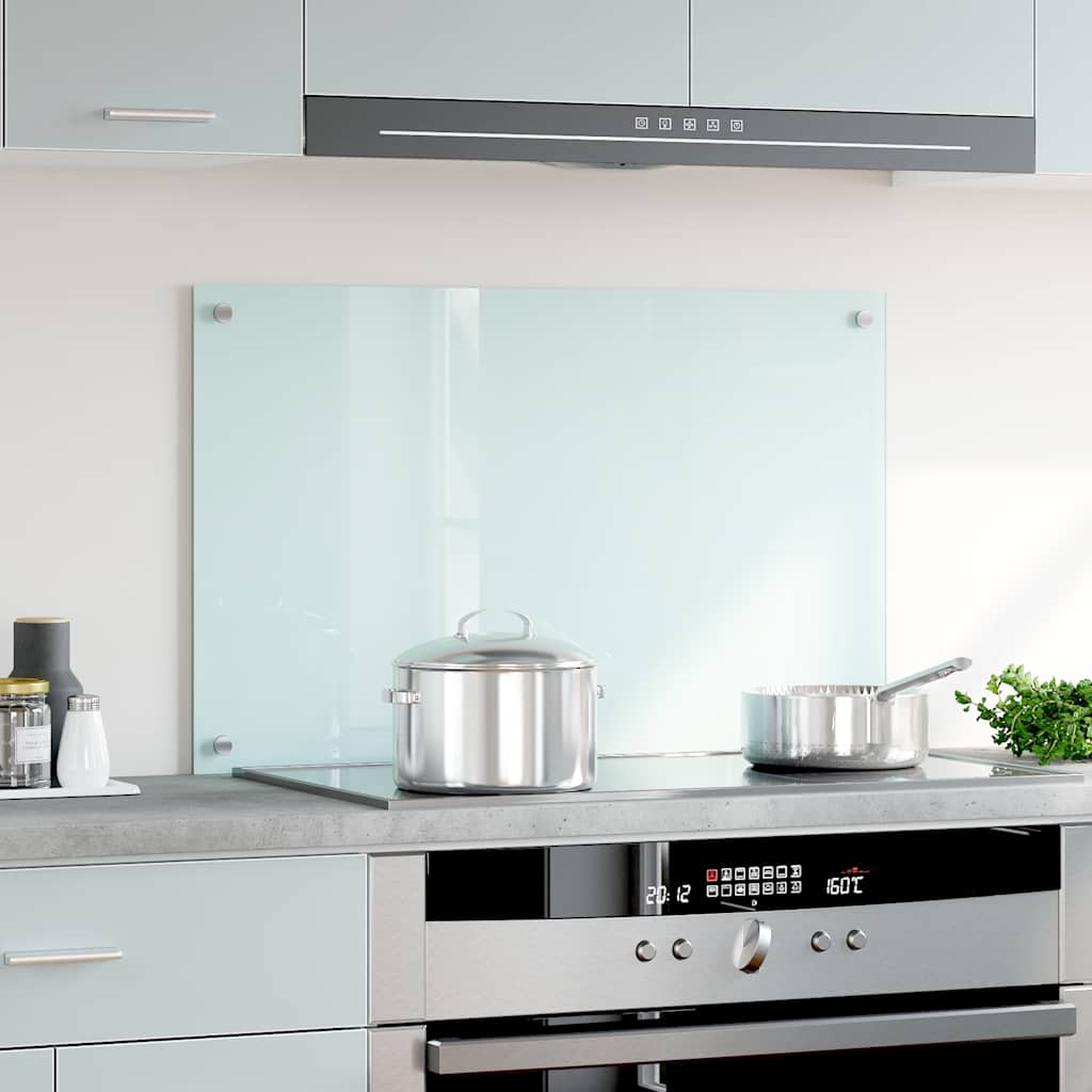 Vidaxl Splash Screen Kitchen 80x50 cm de vidrio endurecido blanco