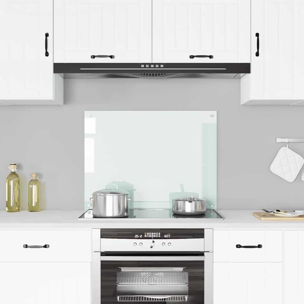 Vidaxl spatscherm keuken 80x60 cm gehard glas wit