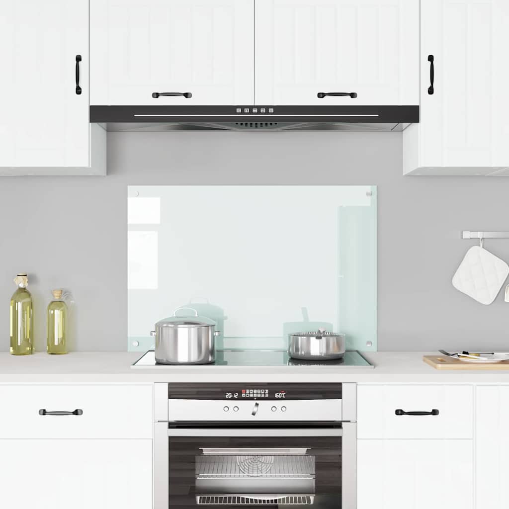 Vidaxl Splash Screen Kitchen 90x60 cm Bianco di vetro temperato