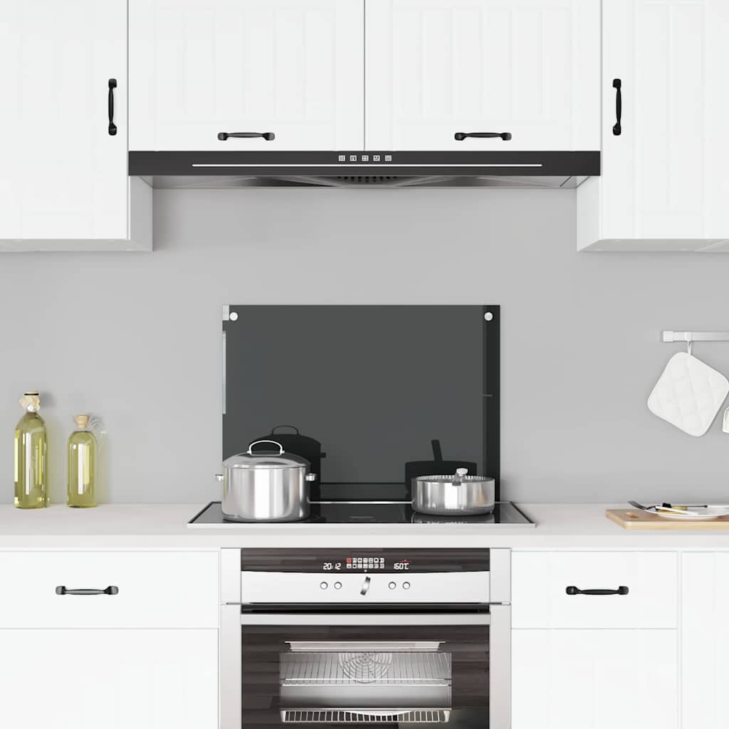 Vidaxl spatscherm keuken 70x50 cm gehard glas zwart