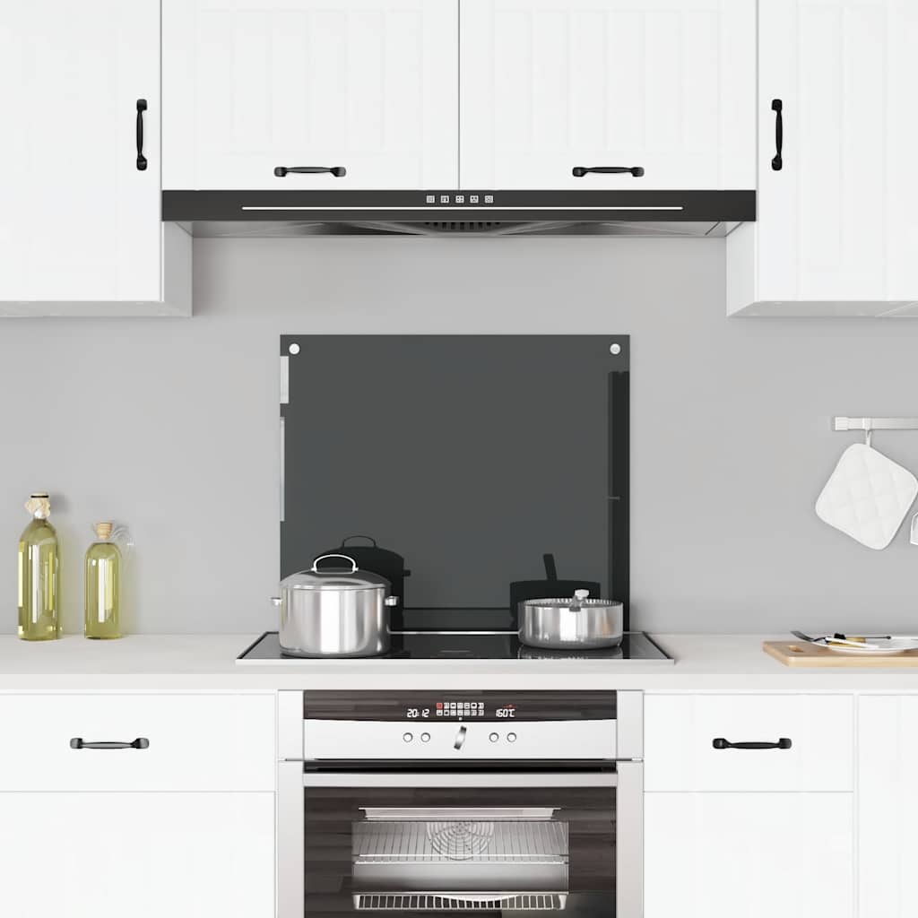 Vidaxl Splash Screen Kitchen 70x60 cm Termina vetro nero