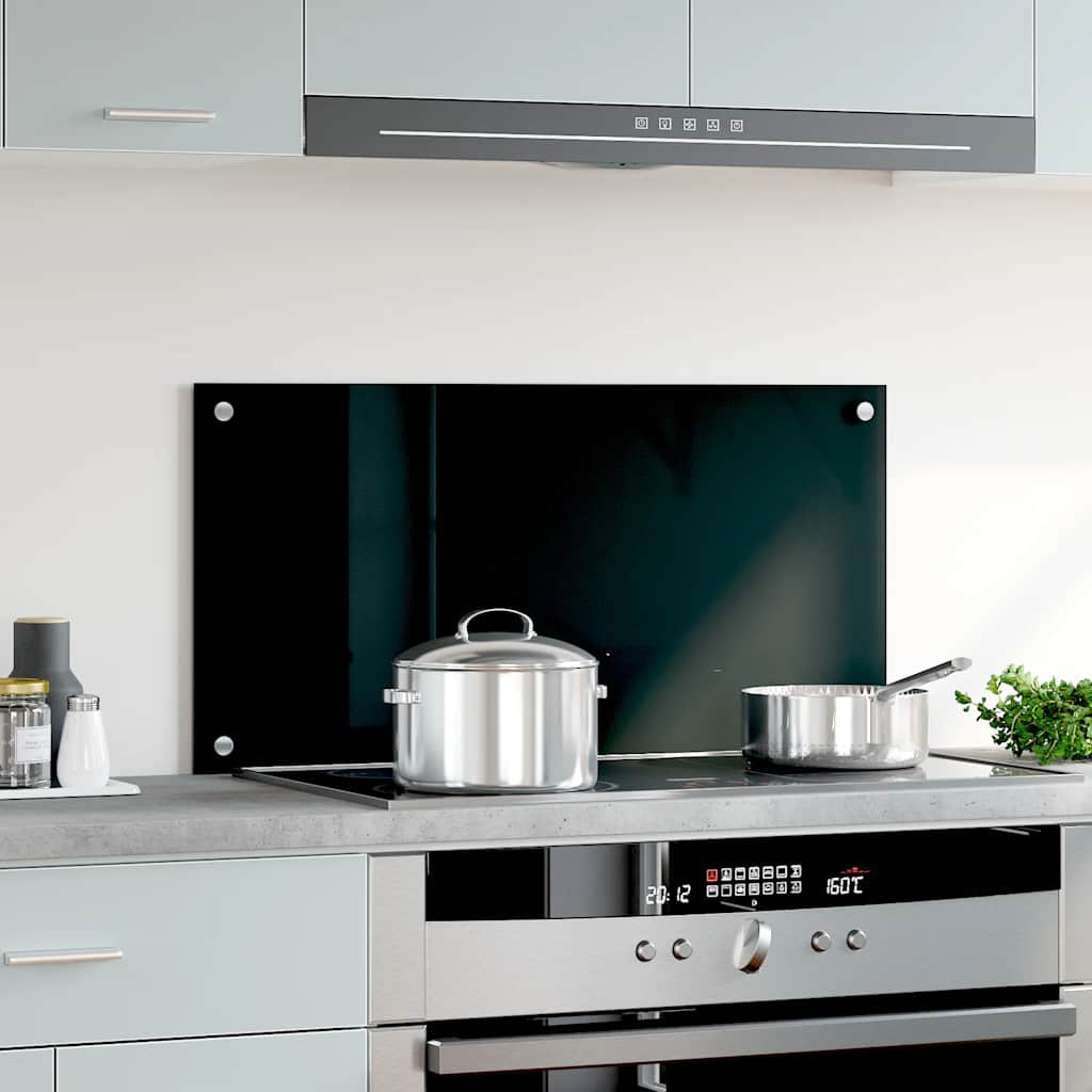 Vidaxl spatscherm keuken 80x40 cm gehard glas zwart