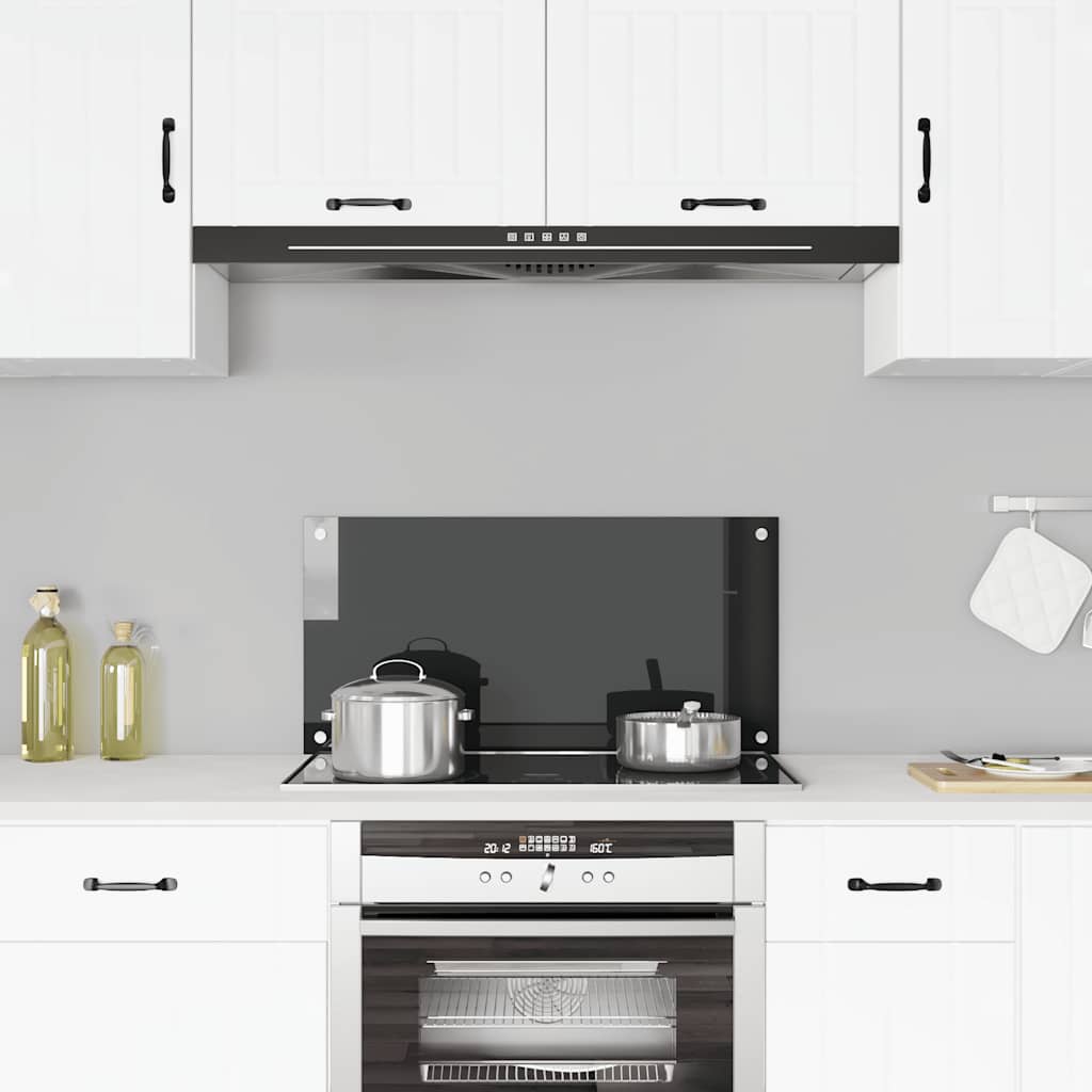Vidaxl spatscherm keuken 80x40 cm gehard glas zwart