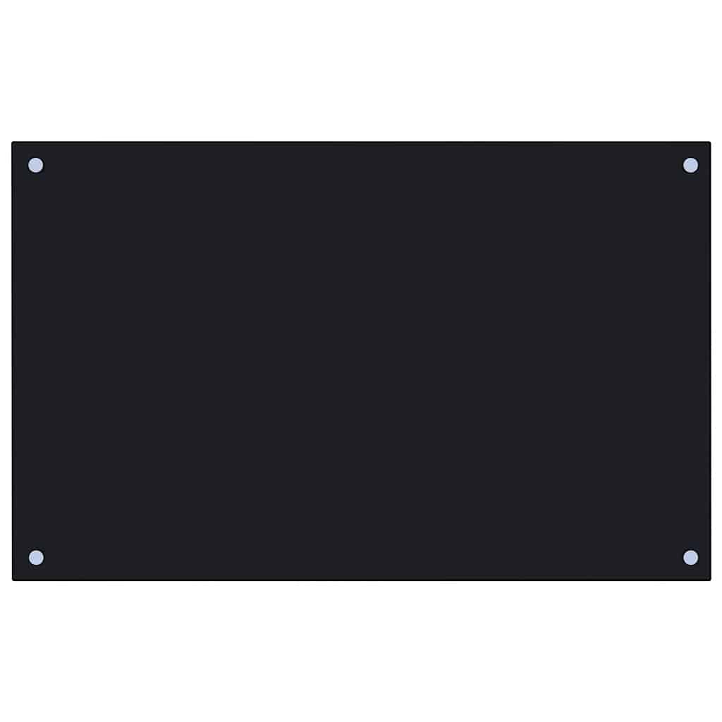 Vidaxl Splash Screen Kitchen 80x50 cm de vidrio endurecido negro