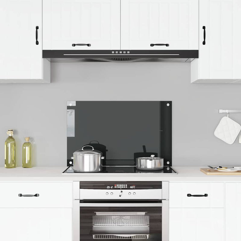 Vidaxl Splash Screen Kitchen 80x50 cm de vidrio endurecido negro