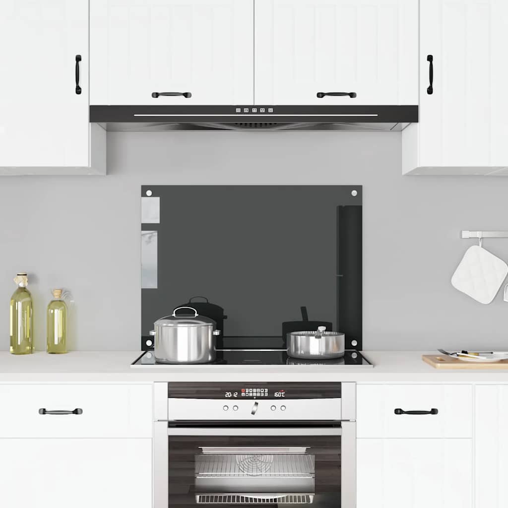 Vidaxl Splash Screen Kitchen Cucina 80x60 cm Termina vetro nero