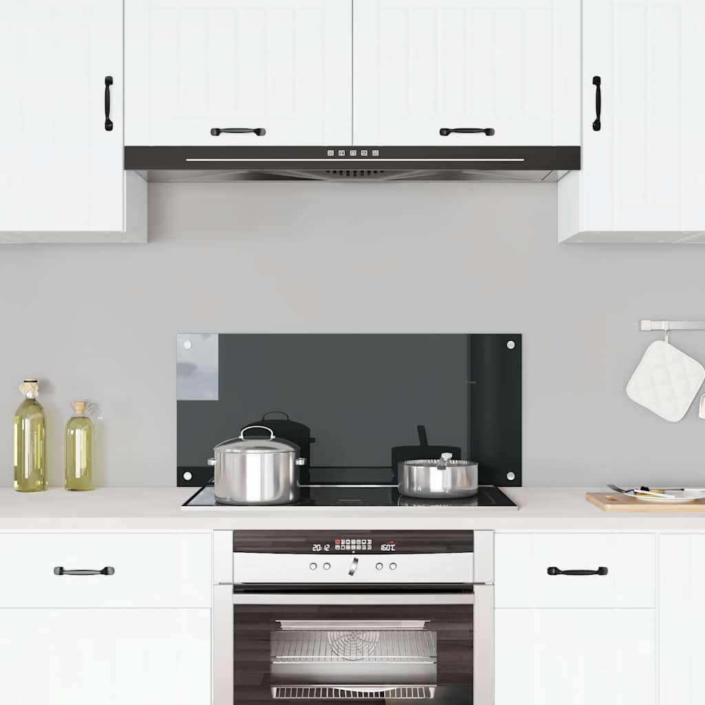 Vidaxl Splash Screen Kitchen 90x40 cm Black indurito