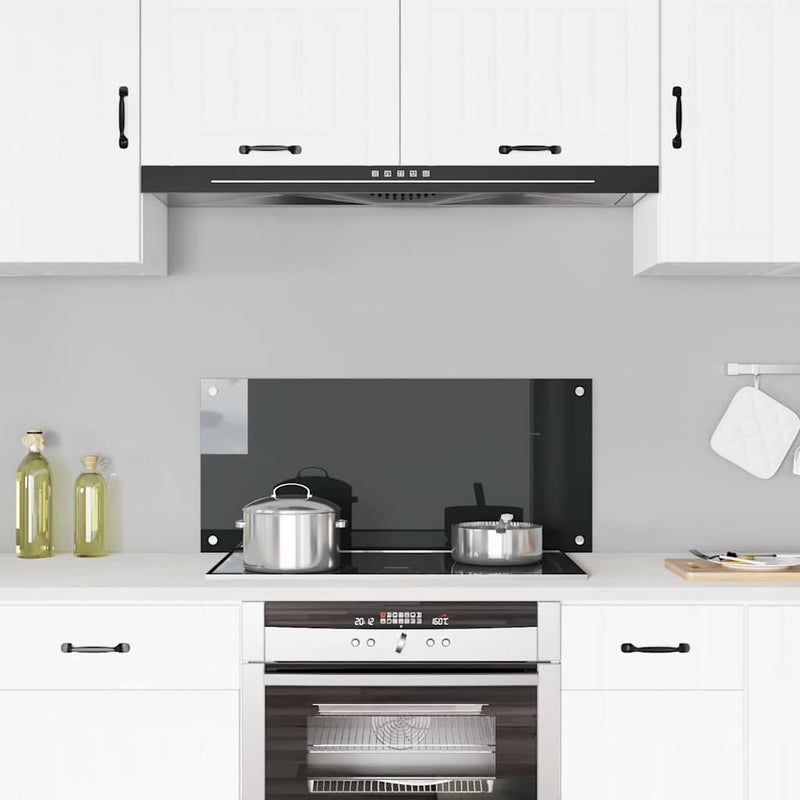 Vidaxl Splash Screen Kitchen 90x40 cm Black indurito