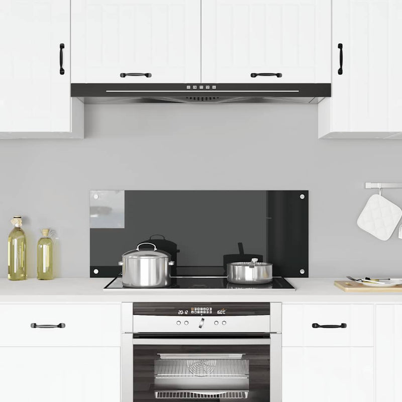Vidaxl Splash Screen Kitchen cucina 100x40 cm Termina vetro nero