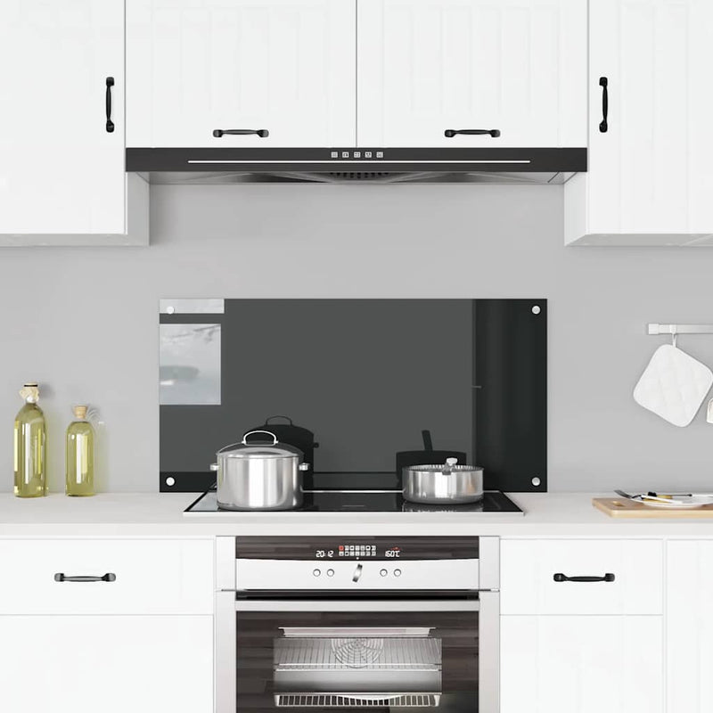 Vidaxl Splash Screen Kitchen 100x50 cm de vidrio templado negro