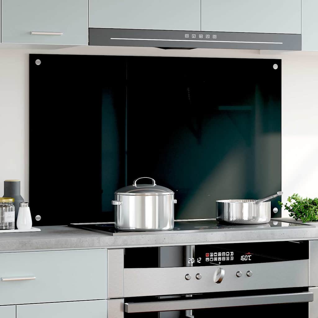 Vidaxl Splash Screen Kitchen cucina 100x60 cm Termina vetro nero