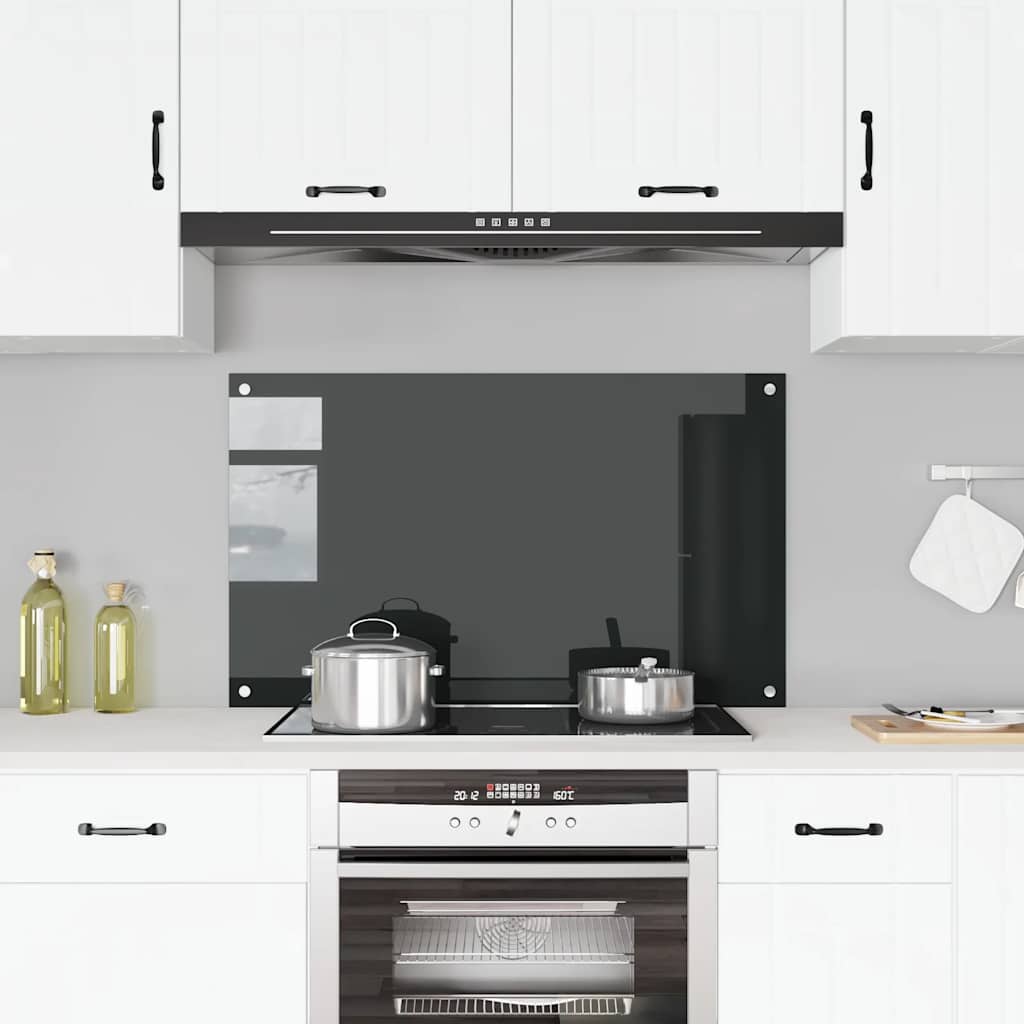 Vidaxl Splash Screen Kitchen cucina 100x60 cm Termina vetro nero