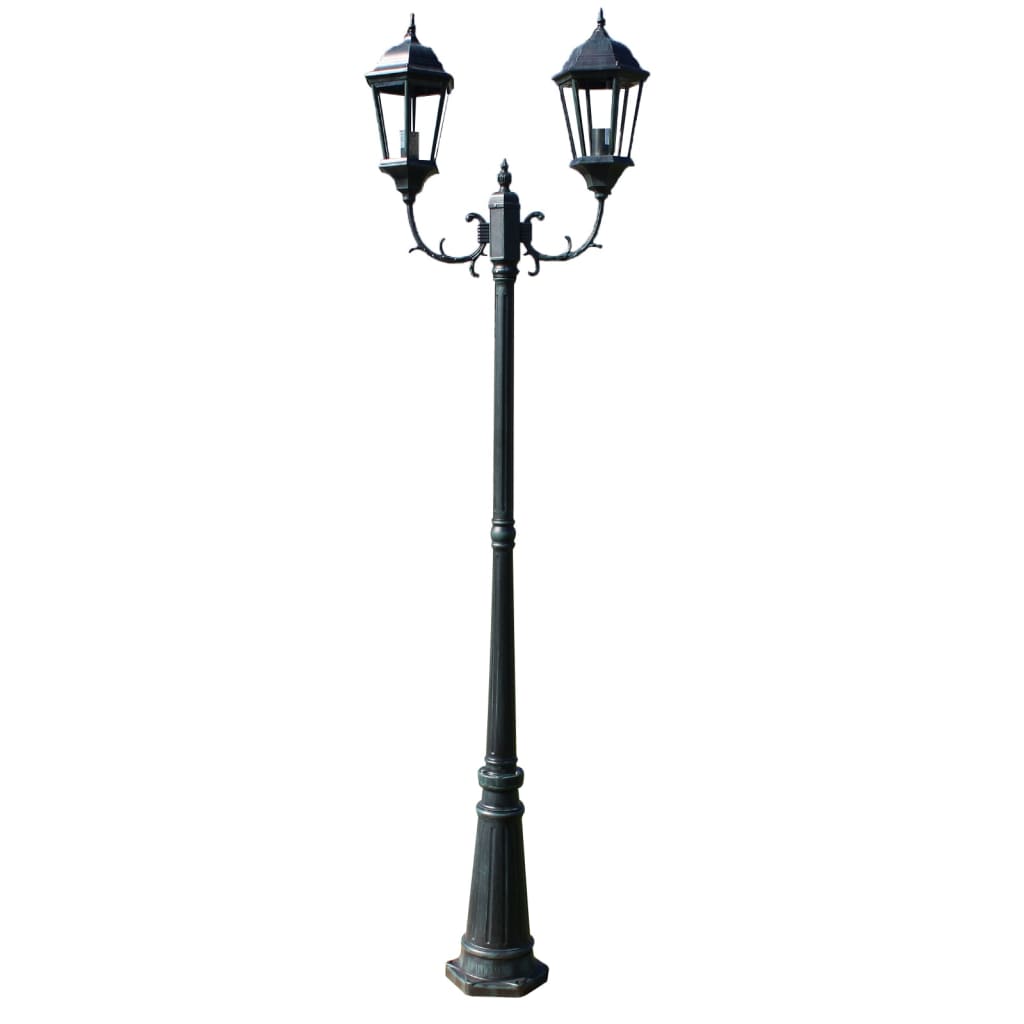 Vidaxl Garden Lantern con 2 braccia 230 cm in alluminio verde scuro nero