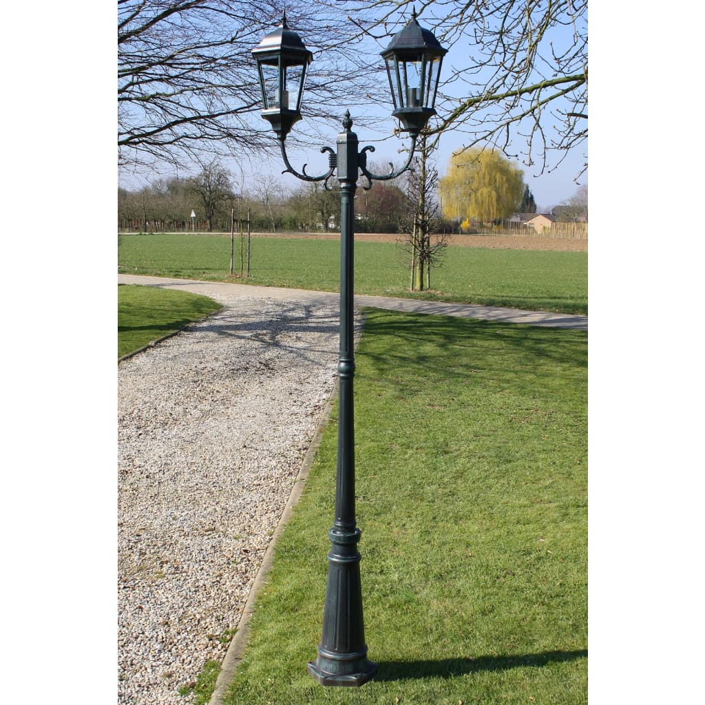 Vidaxl Garden Lantern con 2 braccia 230 cm in alluminio verde scuro nero