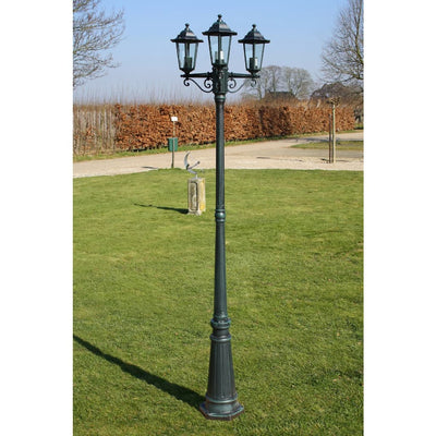 Vidaxl Garden Lantern con 3 braccia 215 cm in alluminio verde scuro nero