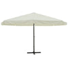 Vidaxl Parasol Samos 500 cm in alluminio bianco