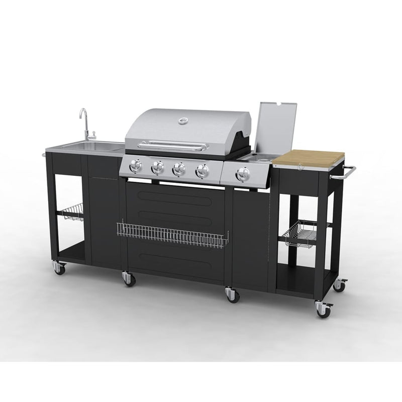 Vidaxl Cucina esterna con barbecue Montana 4 bruciatori